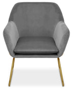 Grey Velvet Modern Accent Chair | Xander