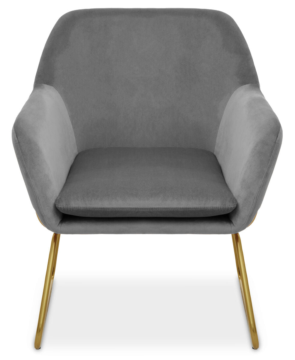 Grey Velvet Modern Accent Chair | Xander