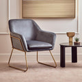 Grey Velvet Modern Accent Chair | Xander