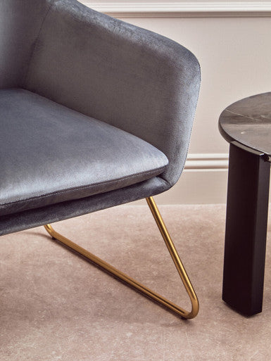 Grey Velvet Modern Accent Chair | Xander