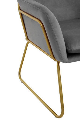 Grey Velvet Modern Accent Chair | Xander