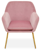 Pink Velvet and Powder Gold Frame Armchair | Xander