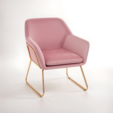 Pink Velvet and Powder Gold Frame Armchair | Xander