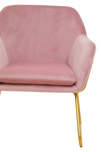 Pink Velvet and Powder Gold Frame Armchair | Xander