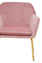 Pink Velvet and Powder Gold Frame Armchair | Xander