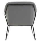 Grey Velvet and Black Frame Accent Chair | Xander