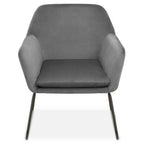 Grey Velvet and Black Frame Accent Chair | Xander