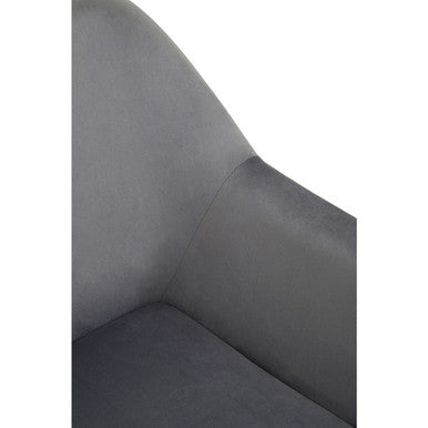 Grey Velvet and Black Frame Accent Chair | Xander