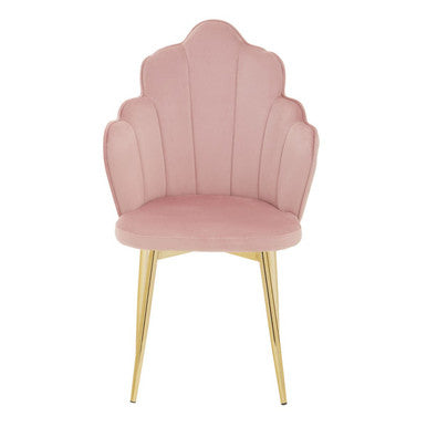 Pink Velvet Dining Chair with Gold Metal Legs | Tian