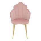 Pink Velvet Dining Chair with Gold Metal Legs | Tian