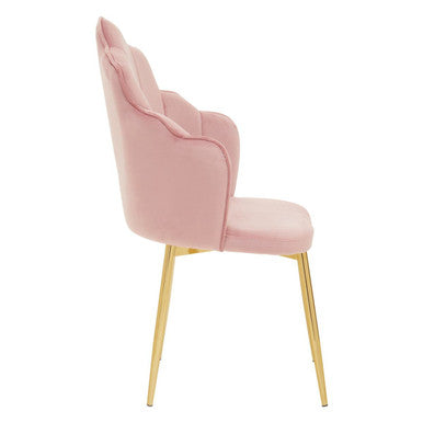 Pink Velvet Dining Chair with Gold Metal Legs | Tian