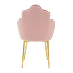 Pink Velvet Dining Chair with Gold Metal Legs | Tian