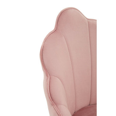 Pink Velvet Dining Chair with Gold Metal Legs | Tian