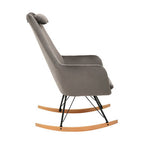Grey Velvet Rocking Chair | Stockholm