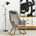 Grey Velvet Rocking Chair | Stockholm