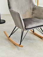 Grey Velvet Rocking Chair | Stockholm