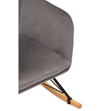 Grey Velvet Rocking Chair | Stockholm