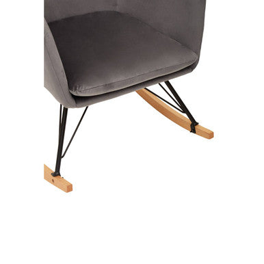 Grey Velvet Rocking Chair | Stockholm