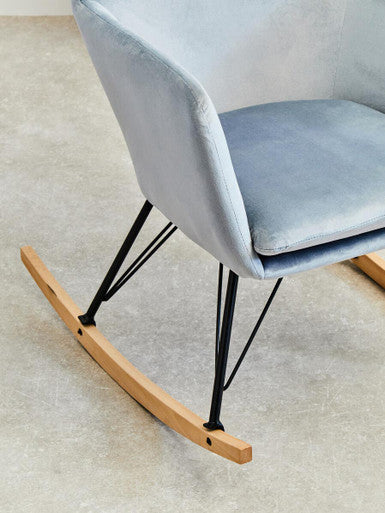 Blue Velvet Rocking Chair | Stockholm