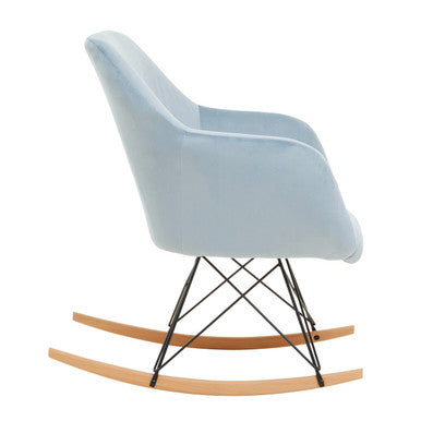 Small Blue Velvet Rocking Chair | Stockholm