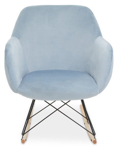 Small Blue Velvet Rocking Chair | Stockholm