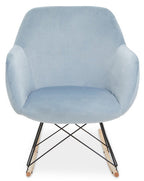 Small Blue Velvet Rocking Chair | Stockholm