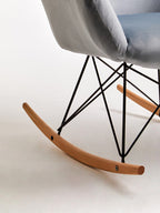 Small Blue Velvet Rocking Chair | Stockholm