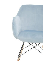 Small Blue Velvet Rocking Chair | Stockholm