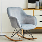 Small Blue Velvet Rocking Chair | Stockholm