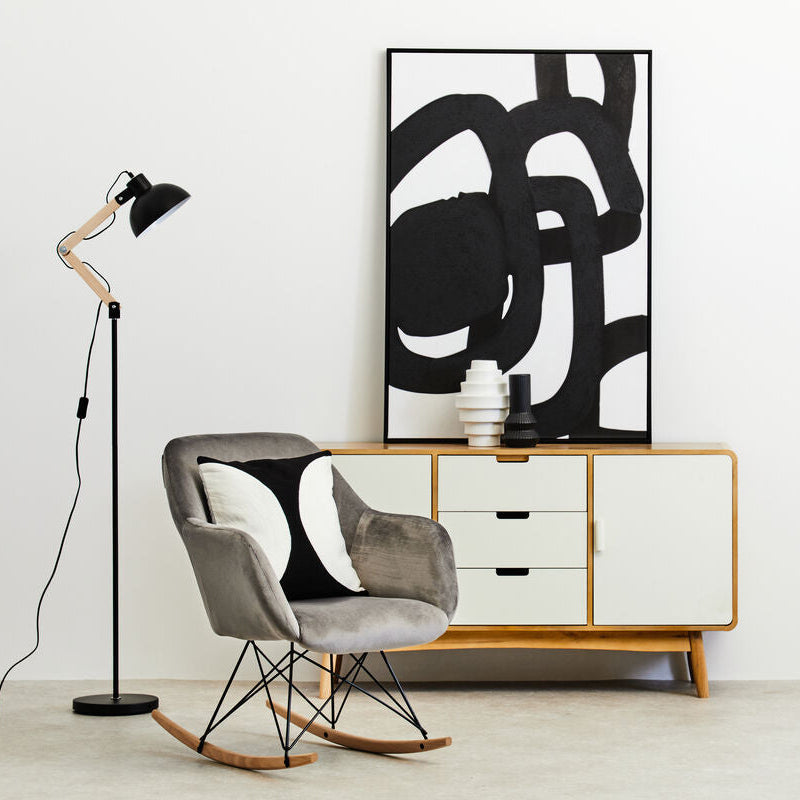Small Grey Velvet Rocking Chair | Stockholm