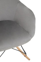 Small Grey Velvet Rocking Chair | Stockholm