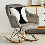 Small Grey Velvet Rocking Chair | Stockholm
