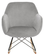 Small Grey Velvet Rocking Chair | Stockholm