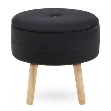 Black Velvet Stool | Ivy