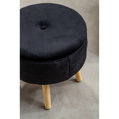 Black Velvet Stool | Ivy