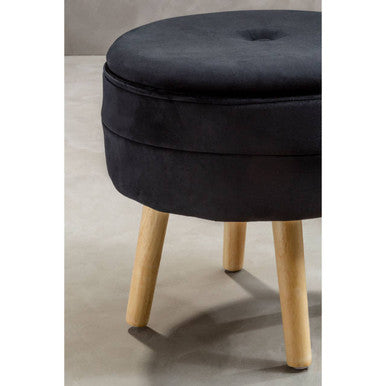 Black Velvet Stool | Ivy