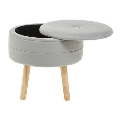 Grey Velvet Stool | Ivy