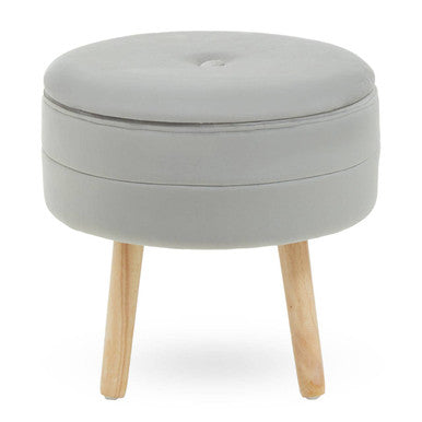 Grey Velvet Stool | Ivy