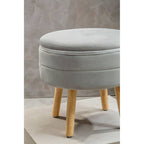 Grey Velvet Stool | Ivy