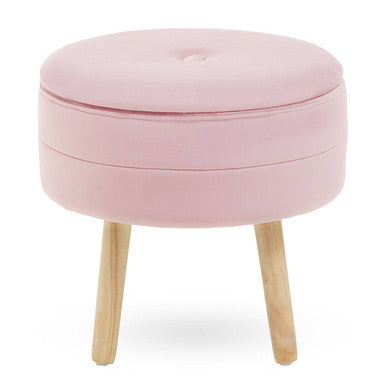 Pink Velvet Stool | Ivy
