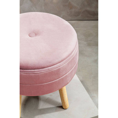 Pink Velvet Stool | Ivy
