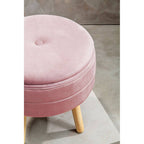 Pink Velvet Stool | Ivy
