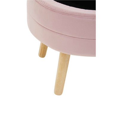 Pink Velvet Stool | Ivy