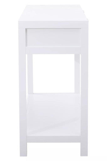 White Wooden Console Table with Rattan 2 Drawers | Sherman