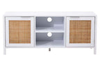 White Wood and Rattan Media Unit | Sherman