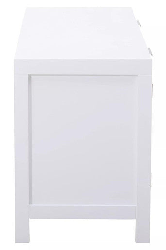 White Wood and Rattan Media Unit | Sherman