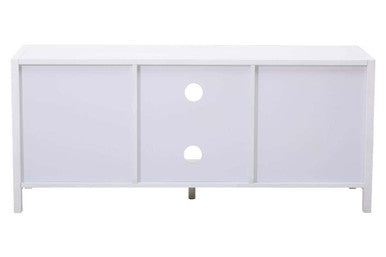 White Wood and Rattan Media Unit | Sherman