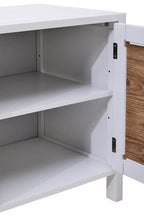 White Wood and Rattan Media Unit | Sherman