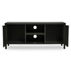 Black Wood and Rattan Media Unit | Sherman