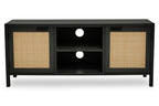 Black Wood and Rattan Media Unit | Sherman